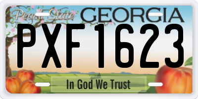 GA license plate PXF1623