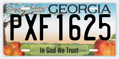GA license plate PXF1625