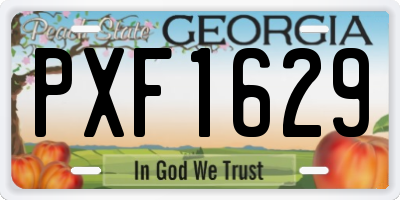 GA license plate PXF1629