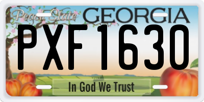 GA license plate PXF1630