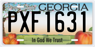 GA license plate PXF1631