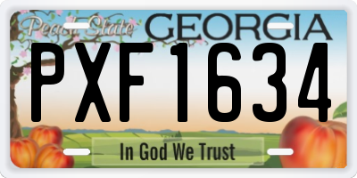GA license plate PXF1634