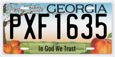 GA license plate PXF1635