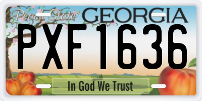 GA license plate PXF1636
