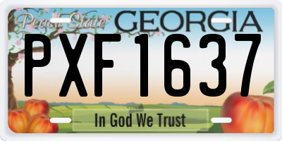 GA license plate PXF1637