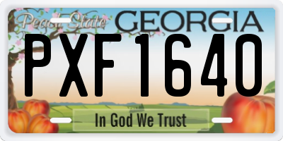 GA license plate PXF1640