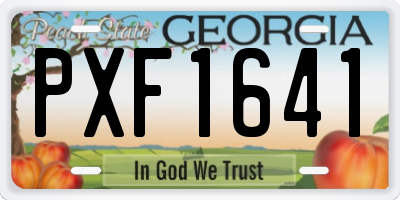GA license plate PXF1641