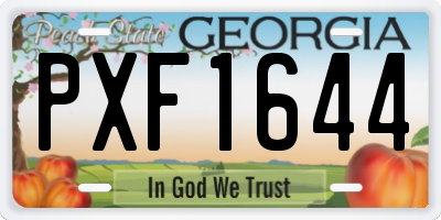GA license plate PXF1644