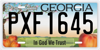 GA license plate PXF1645