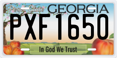 GA license plate PXF1650