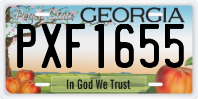 GA license plate PXF1655