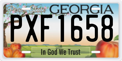 GA license plate PXF1658