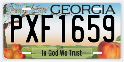 GA license plate PXF1659
