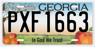 GA license plate PXF1663