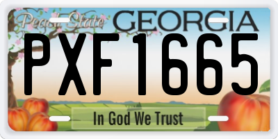 GA license plate PXF1665