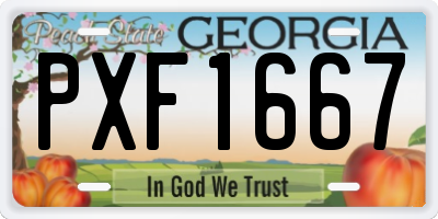 GA license plate PXF1667