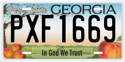 GA license plate PXF1669