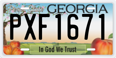 GA license plate PXF1671
