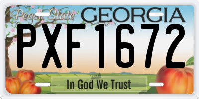 GA license plate PXF1672