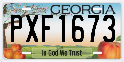 GA license plate PXF1673