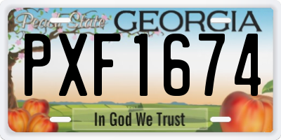 GA license plate PXF1674