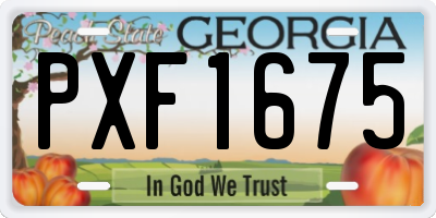 GA license plate PXF1675