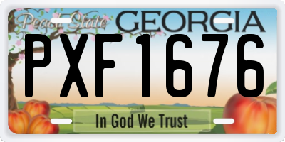 GA license plate PXF1676