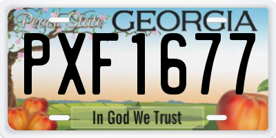 GA license plate PXF1677