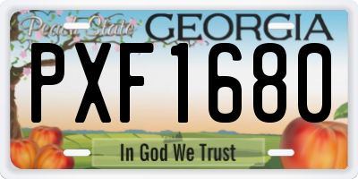 GA license plate PXF1680