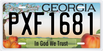 GA license plate PXF1681