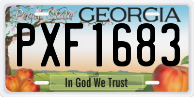 GA license plate PXF1683