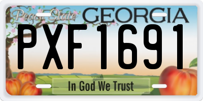GA license plate PXF1691