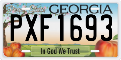 GA license plate PXF1693