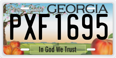 GA license plate PXF1695