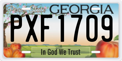 GA license plate PXF1709