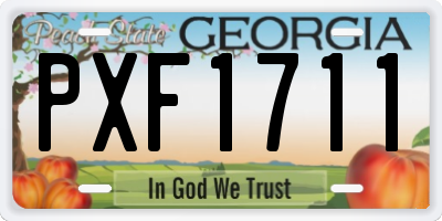 GA license plate PXF1711