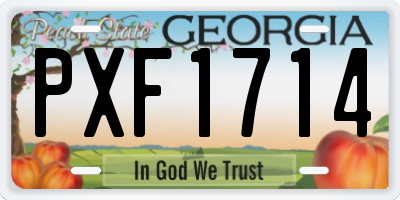 GA license plate PXF1714