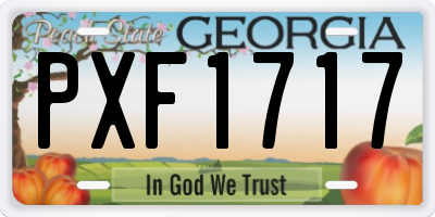 GA license plate PXF1717