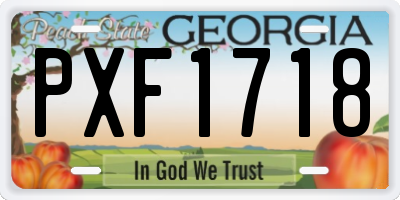GA license plate PXF1718