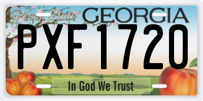 GA license plate PXF1720