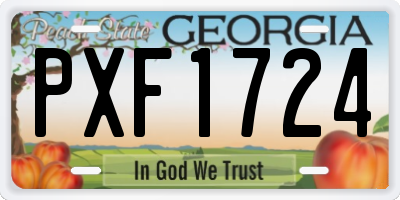 GA license plate PXF1724