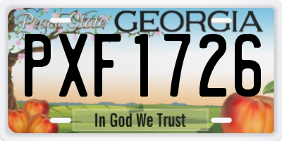 GA license plate PXF1726