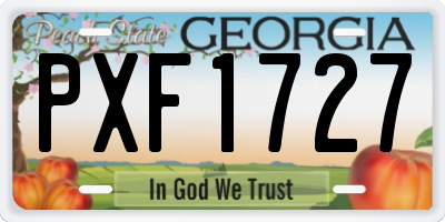 GA license plate PXF1727