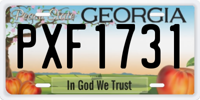 GA license plate PXF1731
