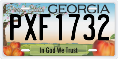 GA license plate PXF1732