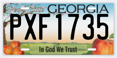 GA license plate PXF1735