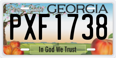 GA license plate PXF1738