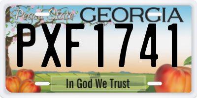 GA license plate PXF1741