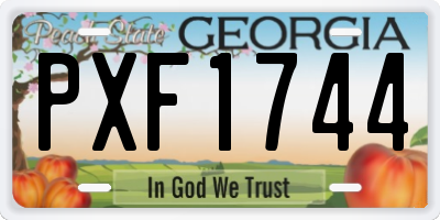 GA license plate PXF1744