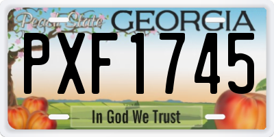 GA license plate PXF1745